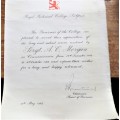 1935-56 Thank You Letter to Sergeant A.C Morgan - Royal Technical College