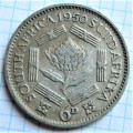 1950 Sixpence 6d Silver Union Coin