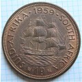 1959 1d Penny Union Coin