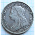 1898 GB Silver 6d Sixpence Coin