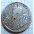 1916 India Silver **Scarce** 1/4 Rupee  Coin