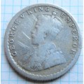 1918 India Silver **Scarce** 1/4 Rupee Coin - date scratched on