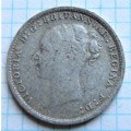 1886 GB Silver **Scarce** 3d Coin
