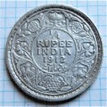 1912 India Silver **Scarce** 1/4 Rupee Coin