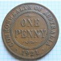 1921 Australia Pinny 1d Coin