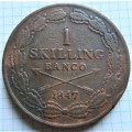 1847 Sweden 1 Skilling Coin