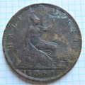 GB 1861 Half Penny Coin