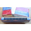 Vintage Hohner Echo Elite double sided Harmonica With Box - Made in Germany