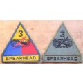 US 3rd Armoured Division embroidered Patches Lot