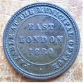 1880 East London Ferry Token - See Condition