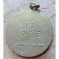 1951-52 Witwatersrand Agricultural Society numbered medallion