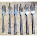 5 x Angora EPNS Cake Forks +  1 Emess  - Made in England - 1 Bid for all