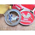 6 x Judo medals with ribbons - All for 1 Bid