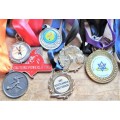 7 x Assorted Sporting + Soccer Medals with ribbons - All for 1 Bid