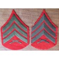 2 x US Marines Yard Guards Sergeant Embroidered rank Badge
