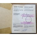 SA Defence Force Pass Book SA Weermag