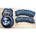 SA Navy Officers Embroidered Cap Badge + Shoulder Titles