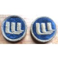 2 x Unknown Embroidered Wire Bulllion Badges - 1 Bid