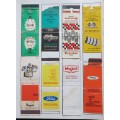 18 x Automotive Vintage Matchbox labels Collection - Let Frame as Pop Art/collectables circa.1950`s