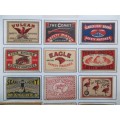 Great Britain Vintage Matchbox labels Collection - Let Frame as Pop Art/collectables circa.1950`s