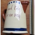 Vintage Watcombe Motto Milk Jug - Time Tide Wait No Man Devon England