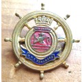 World War Two Royal Navy HMS Vanguard Sweetheart Enamel Brooch Badge