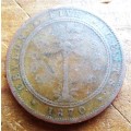 1870 Ceylon (Sri Lanka) Queen Victoria 5 Cents Coin