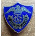 Vintage MetalArt Enammelled Badge - Eagle on Shield holding key
