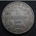 ZAR 1897 1 SHILLING SILVER
