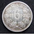 ZAR 1892 6d Sixpence SILVER