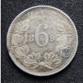 ZAR 1897 6d Sixpence SILVER