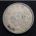 ZAR 1897 6d Sixpence SILVER