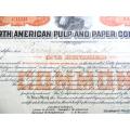 North American Pulp & Paper Co. Share certificate , 1920