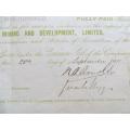 Rhodesia Mining & Development Share certificate 1911 ***SCARCE***Rhodesiana