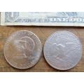 USA Dollar Note + 4 x $1 Coins - Comemmorative - 1 Bid for All