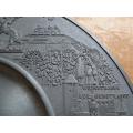 Vintage Pewter Baden Germany Zinn Etain Roders Wall Plate - Engraved