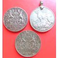 3 x WW2 Unnamed Full Size Defence Medals - 1 Bid