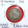 1935 Southern Rhodesia 1 Shilling  Silver