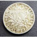 1917 Silver France 50 Centimes
