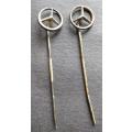 2 x Vintage Mercedes Benz small lapel Pins