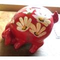 Large Vintage  Hand painted Piggy Bank