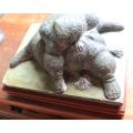 Cast of Two Platypus Sculpture - Sculptor Rose Dearing - provenance docs copies available