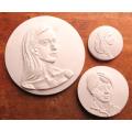 3 Unfinished/discard relief sculptures - Sculptor Rose Dearing - provenance docs copies