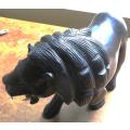 Antique One of a Kind - Lion Solid Hand Carved Ebonized Mahogany - see pics for small repairs