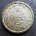 1960 Silver Mozambique 5 Escudos Coin