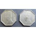 2 x Egypt Octagonal Coins King Fuad - 1 Bid