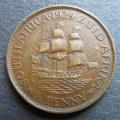 1929 Union 1/2d Half Penny