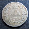 1873 GB Sixpence Silver