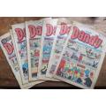 5 x Dandy 1970`s Paper Comics - 1 Bid + 2 damaged free