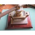 Vintage Heavy Solid Brass Schaefer Nut Cracker Press on Wooden Base